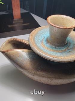 Frank Phillips Ashland Oregon Studio Pottery Candle Holder Pond Farm VTG 60's-70