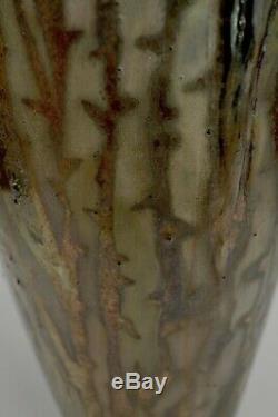 Freiwald Art Pottery BAT luster crater lava vase arts and crafts art nouveau mcm
