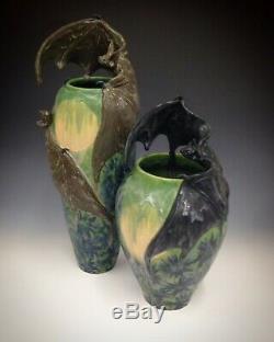 Freiwald Art Pottery Bat vase arts and crafts art nouveau amphora jugendstil