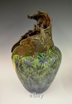 Freiwald Art Pottery Bats vase arts and crafts art nouveau amphora jugendstil
