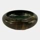 Fulper 1909-17 Arts And Crafts Pottery Brown Green Flambe Low Cabinet Bowl 17