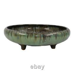 Fulper 1909-17 Arts And Crafts Pottery Green Brown Flambe Three Footed Bowl 401