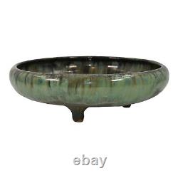 Fulper 1909-17 Arts And Crafts Pottery Green Brown Flambe Three Footed Bowl 401