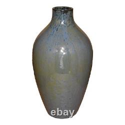 Fulper 1909-17 Vintage Arts And Crafts Pottery Blue Green Ceramic Ovoid Vase 20