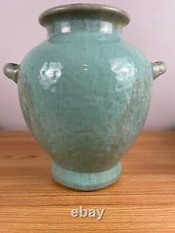 Fulper 1917-1927 Arts And Crafts Pottery Green Crystalline Ceramic Urn Vase 490