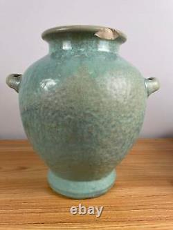 Fulper 1917-1927 Arts And Crafts Pottery Green Crystalline Ceramic Urn Vase 490