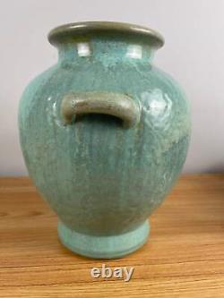 Fulper 1917-1927 Arts And Crafts Pottery Green Crystalline Ceramic Urn Vase 490