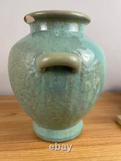 Fulper 1917-1927 Arts And Crafts Pottery Green Crystalline Ceramic Urn Vase 490