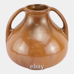 Fulper 1917-1934 Arts And Crafts Pottery Copper Brown Ceramic Handled Vase 642