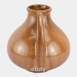 Fulper 1917-1934 Arts And Crafts Pottery Copper Brown Ceramic Handled Vase 642