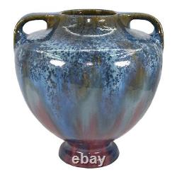 Fulper 1917-23 Arts And Crafts Pottery Chinese Blue Crystalline Flambe Vase 586
