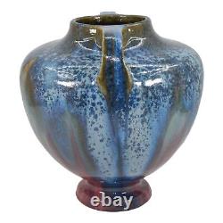 Fulper 1917-23 Arts And Crafts Pottery Chinese Blue Crystalline Flambe Vase 586