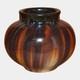 Fulper 1917-27 Arts And Crafts Pottery Orange Brown Buttressed Rim Vase 531