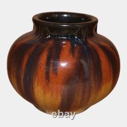 Fulper 1917-27 Arts And Crafts Pottery Orange Brown Buttressed Rim Vase 531