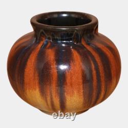 Fulper 1917-27 Arts And Crafts Pottery Orange Brown Buttressed Rim Vase 531