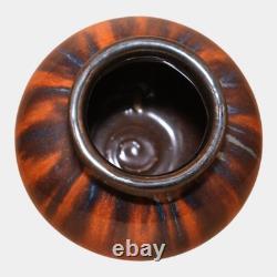 Fulper 1917-27 Arts And Crafts Pottery Orange Brown Buttressed Rim Vase 531