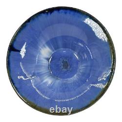 Fulper 1917-34 Arts And Crafts Pottery Blue Flambe Footed Ceramic Bowl 447