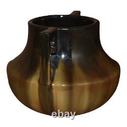 Fulper 1917-34 Arts And Crafts Pottery Brown Flambe Handled Ceramic Vase 452
