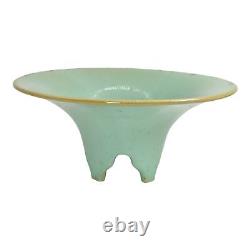 Fulper 1917-34 Arts And Crafts Pottery Crystalline Green Footed Ceramic Bowl 447