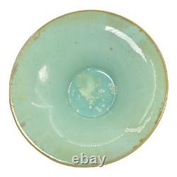 Fulper 1917-34 Arts And Crafts Pottery Crystalline Green Footed Ceramic Bowl 447