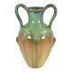 Fulper 1917-34 Arts And Crafts Pottery Green And Brown Flambe Ceramic Vase 525