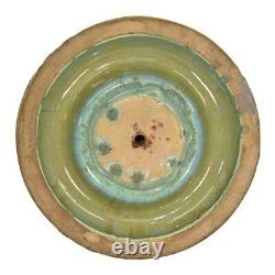 Fulper 1917-34 Arts And Crafts Pottery Green Crystalline Center Bowl Flower Frog