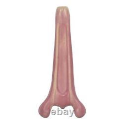 Fulper 1917-34 Arts And Crafts Pottery Three Footed Pink Glaze Twig Bud Vase 471