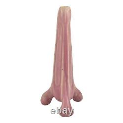 Fulper 1917-34 Arts And Crafts Pottery Three Footed Pink Glaze Twig Bud Vase 471