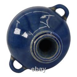 Fulper 1919-34 Vintage Arts And Crafts Pottery Blue Flambe Ceramic Vase 606