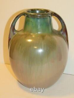 Fulper 2 Handled Arts and Crafts Drip Glaze Vase