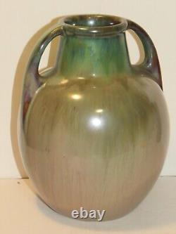 Fulper 2 Handled Arts and Crafts Drip Glaze Vase