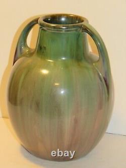 Fulper 2 Handled Arts and Crafts Drip Glaze Vase