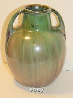 Fulper 2 Handled Arts and Crafts Drip Glaze Vase