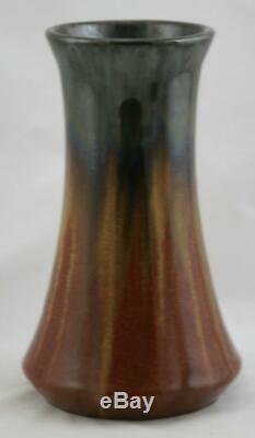Fulper 7.5 Arts & Crafts Vase 1917-1934 In Drizzled Mahogany/copper/amber/rust