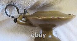 Fulper Art Pottery Aladdin Oil Lamp & Rare Arts Crafts Design Metal Handle