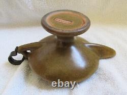 Fulper Art Pottery Aladdin Oil Lamp & Rare Arts Crafts Design Metal Handle