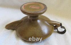 Fulper Art Pottery Aladdin Oil Lamp & Rare Arts Crafts Design Metal Handle