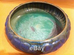 Fulper Art Pottery Arts And Crafts Bowl-blue Matte Glaze