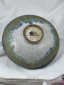 Fulper Art Pottery Bowl Glazed withVarious Blue Shades ARTS & CRAFTS MISSION