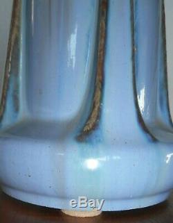Fulper Art Pottery Buttress Vase Arts & Crafts Blue & Brown Hues Antique