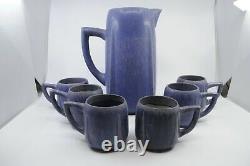 Fulper Art Pottery Mission Arts & Crafts Cider 7 pc Set Pitcher & 6 Mugs