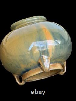 Fulper Arts Pottery GLAZED GOLD/GREEN Ceramic Vase 564