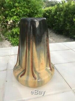 Fulper Buttress Vase Superb yellow Flambé Glaze American Art Pottery Arts Crafts