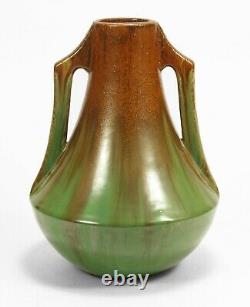 Fulper Pottery 2 handle vase copperdust crystalline green flambe arts & crafts