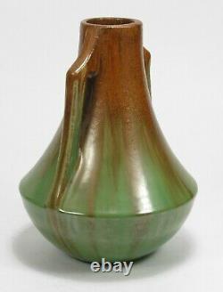 Fulper Pottery 2 handle vase copperdust crystalline green flambe arts & crafts