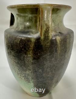 Fulper Pottery 3 Handle Bullet Vase W Crystalline Flambe Glaze Art & Crafts Era