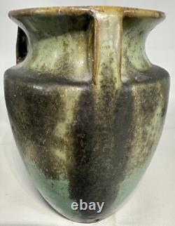 Fulper Pottery 3 Handle Bullet Vase W Crystalline Flambe Glaze Art & Crafts Era