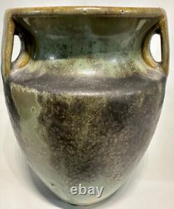 Fulper Pottery 3 Handle Bullet Vase W Crystalline Flambe Glaze Art & Crafts Era