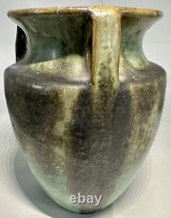 Fulper Pottery 3 Handle Bullet Vase W Crystalline Flambe Glaze Art & Crafts Era
