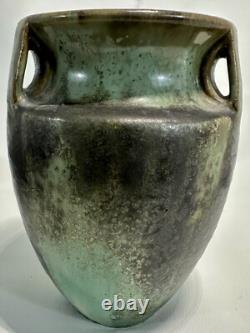 Fulper Pottery 3 Handle Bullet Vase W Crystalline Flambe Glaze Art & Crafts Era
